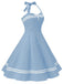 Blue 1950s Polka Dot Halter Swing Dress: timeless style reimagined