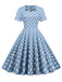 Blue 1950s Polka Dot Swing Vintage Dress: timeless style reimagined
