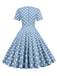Blue 1950s Polka Dot Swing Vintage Dress: timeless style reimagined