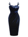 Blue 1960s 3D Butterfly Velvet Pencil Dress, vintage dress, retro fashion - perfect for women who love vintage and retro fashion