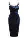 Blue 1960s 3D Butterfly Velvet Pencil Dress: timeless style reimagined