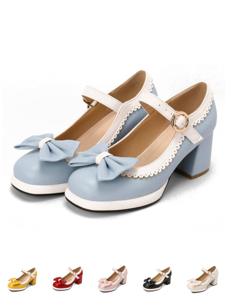 Bowknot Chunky Heels Mary Jane Shoes: timeless style reimagined