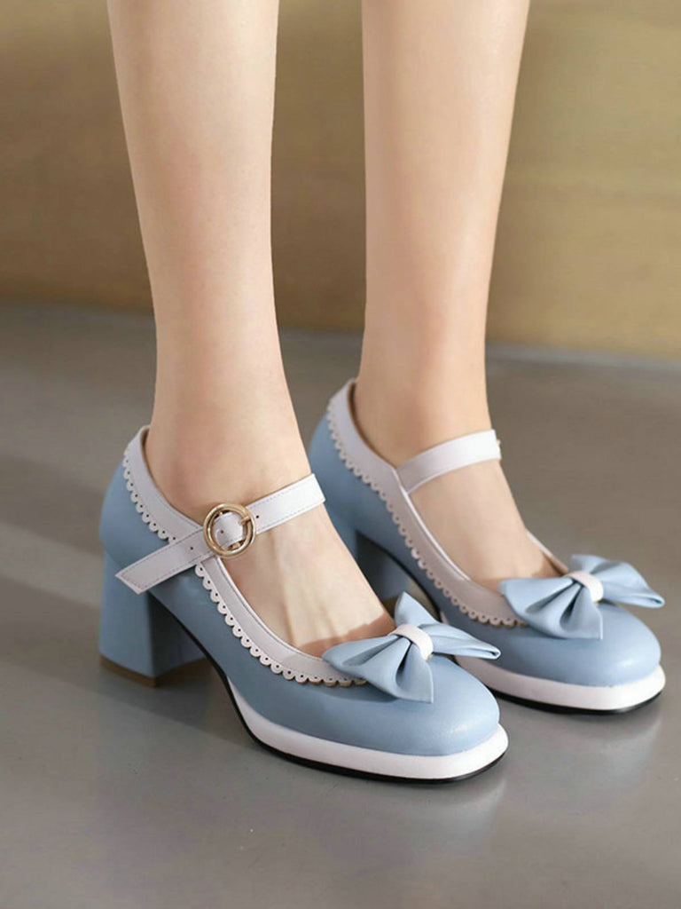 Bowknot Chunky Heels Mary Jane Shoes: timeless style reimagined