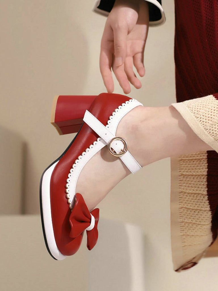 Bowknot Chunky Heels Mary Jane Shoes: timeless style reimagined