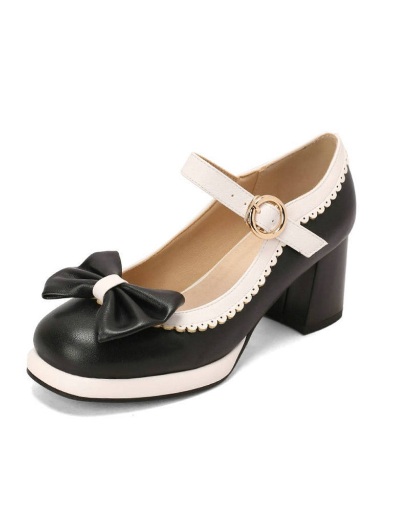 Bowknot Chunky Heels Mary Jane Shoes: timeless style reimagined