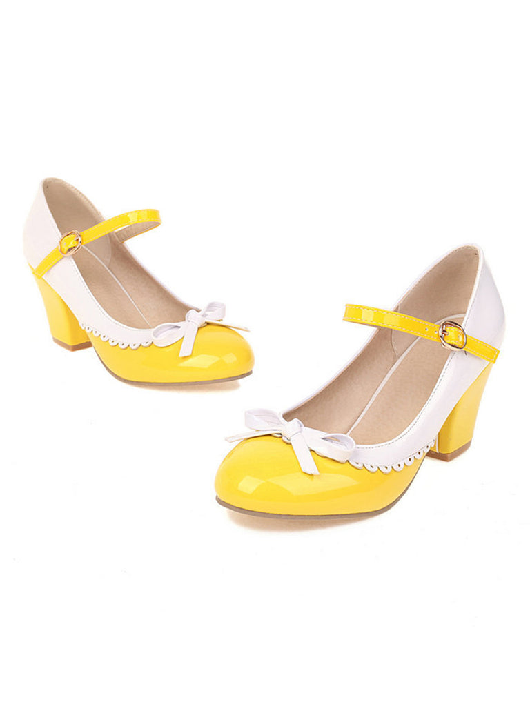 Bowknot Chunky Heels Mary Jane Shoes: timeless style reimagined