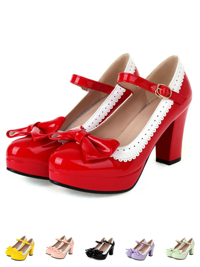 Bowknot Chunky Heels Mary Jane Shoes: timeless style reimagined