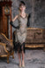 [US Warehouse] Champagne 1920s Sequined Flapper Dress & 6PCS Acccessories