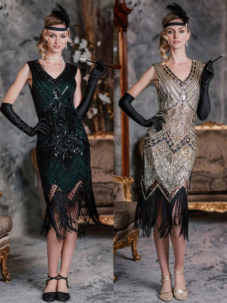 1920s Floral Beaded Flapper Dress | Retro Stage