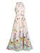 1930s Floral Butterfly Vintage Maxi Dress