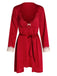 2PCS Red 1960s Lace Patchwork Nightgown