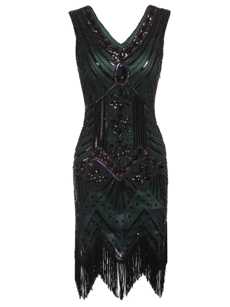 Dark 1920s Sequined Flapper Dress: timeless style reimagined