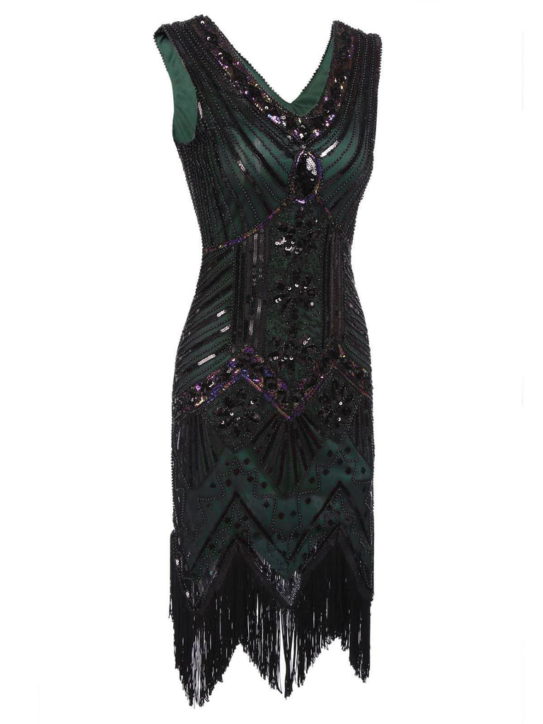 Dark 1920s Sequined Flapper Dress — vintage elegance for the modern woman