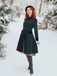 Dark Green 1940s Solid Button Coat: timeless style reimagined