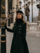 Dark Green 1940s Solid Button Coat: timeless style reimagined