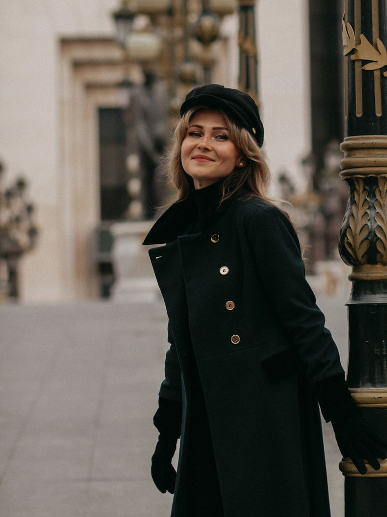 Dark Green 1940s Solid Button Coat — vintage elegance for the modern woman