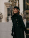 Dark Green 1940s Solid Button Coat — vintage elegance for the modern woman