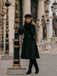 Dark Green 1940s Solid Button Coat: timeless style reimagined