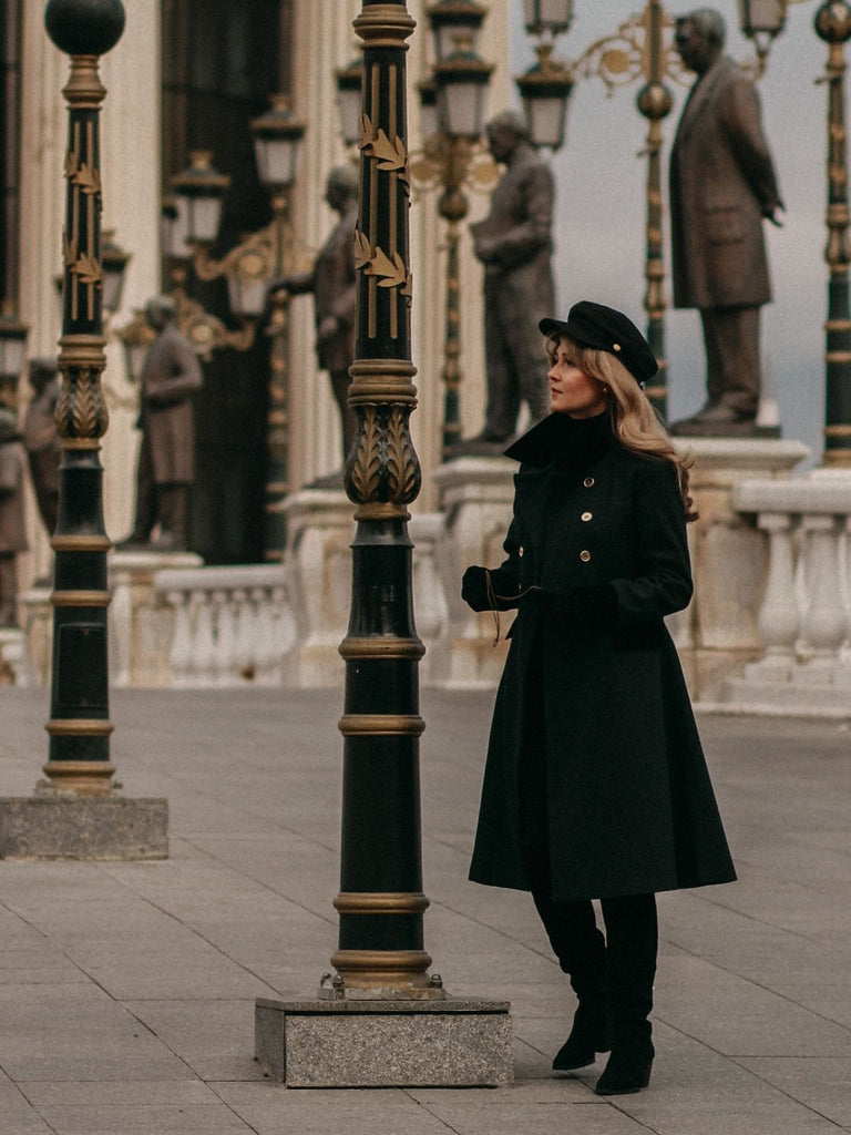 Dark Green 1940s Solid Button Coat: timeless style reimagined