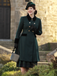 Dark Green 1940s Solid Button Coat — vintage elegance for the modern woman