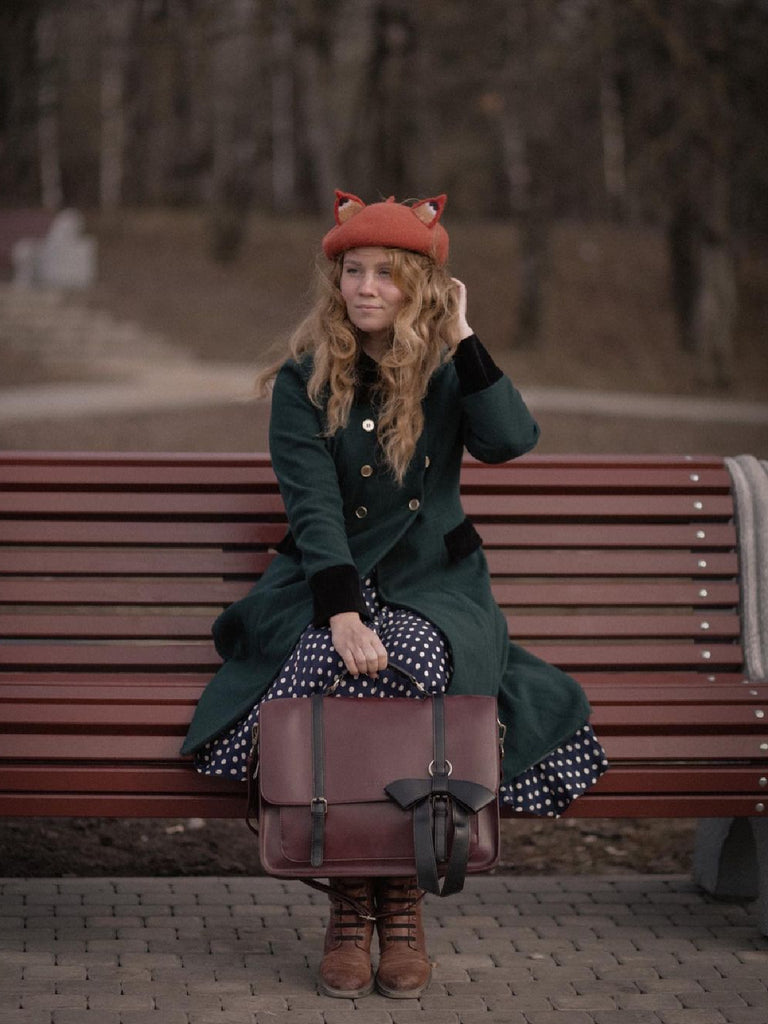Dark Green 1940s Solid Button Coat: timeless style reimagined