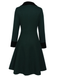 Dark Green 1940s Solid Button Coat - vintage fashion, retro style