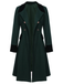 Dark Green 1940s Solid Button Coat - vintage fashion, retro style