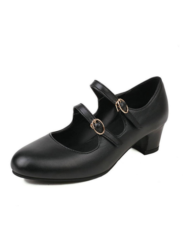 Double Buckle Heels Mary Jane Shoes: timeless style reimagined