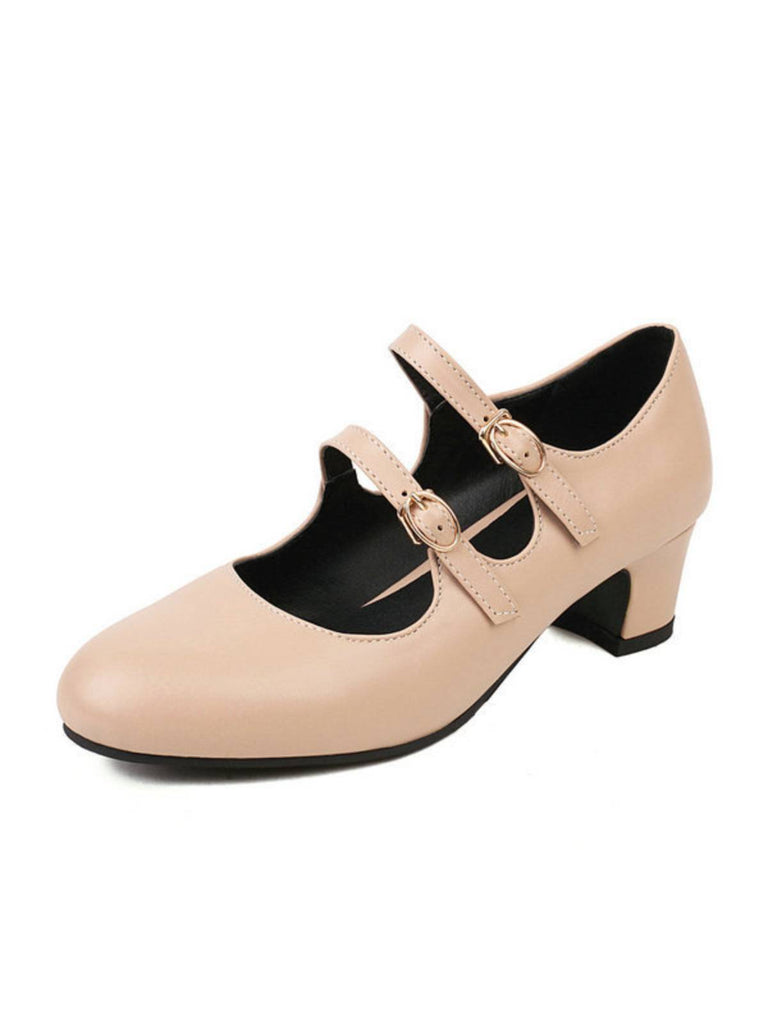 Double Buckle Heels Mary Jane Shoes: timeless style reimagined