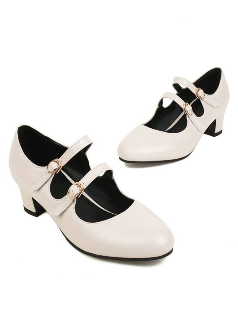 Double Buckle Heels Mary Jane Shoes: timeless style reimagined