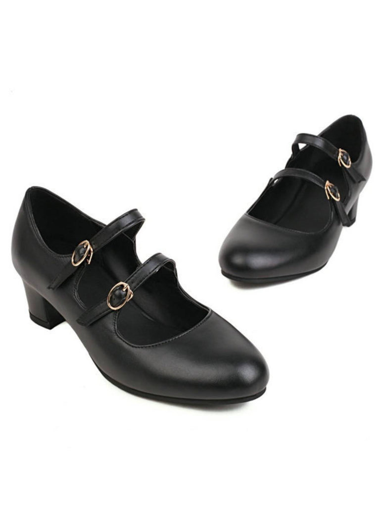 Double Buckle Heels Mary Jane Shoes — vintage elegance for the modern woman