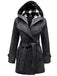 Retro Solid Belt Double-breasted Coat