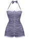 Gingham 1950s Halter Bowknot One-piece Swimsuit — vintage elegance for the modern woman