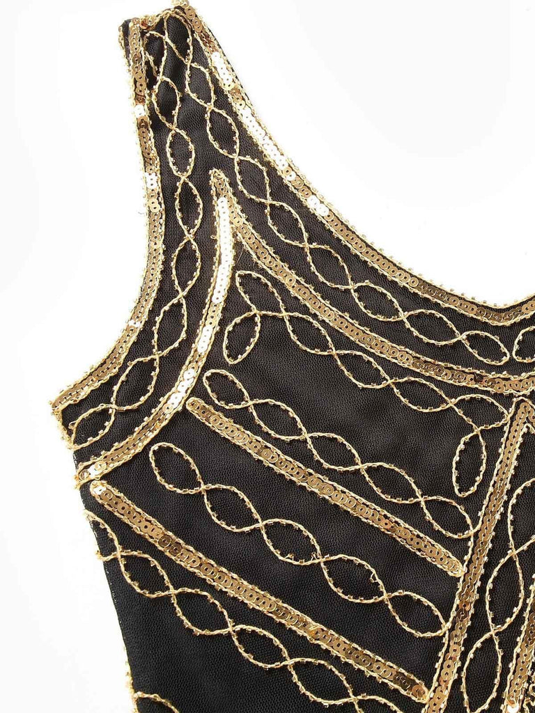 slim fit dress slacks 1920s Gold Fringe Flapper Dress with Sequins