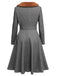 Gray 1930s Faux Fur Lapel Collar Coat - vintage fashion, retro style