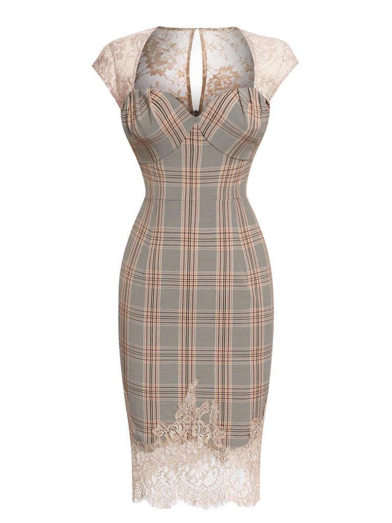 vintage grey lace dress The Elske Pleated Blazer Dress – Evi Cross main image 0
