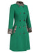 Green 1940s Leopard Patchwork Button Coat, vintage coat, retro outerwear - perfect for women who love vintage and retro fashion