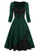 Green 1950s Lace Patchwork Swing Dress, vintage dress, retro fashion, rockabilly, pin-up fashion - perfect for women who love vintage and retro fashion