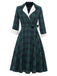 Green 1950s Plaid Shawl Collar Dress: timeless style reimagined