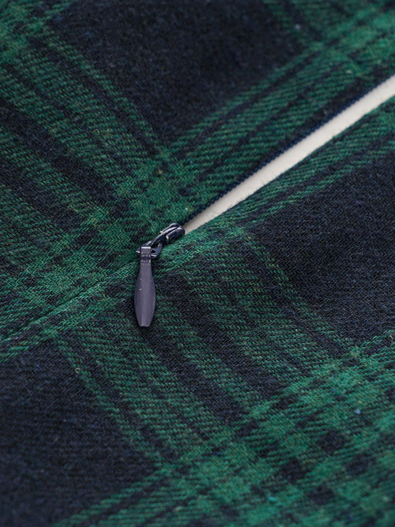 Green 1950s Plaid Shawl Collar Dress: timeless style reimagined