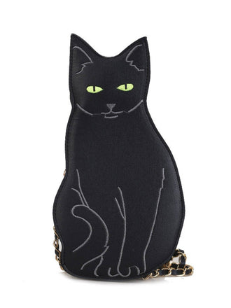 Halloween Cute Black Cat Bag - vintage fashion, retro style, classic black