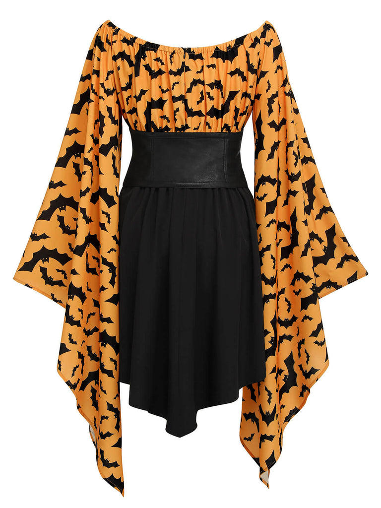 Halloween Gothic Bat Empire Waist Dress, vintage dress, retro fashion - perfect for women who love vintage and retro fashion