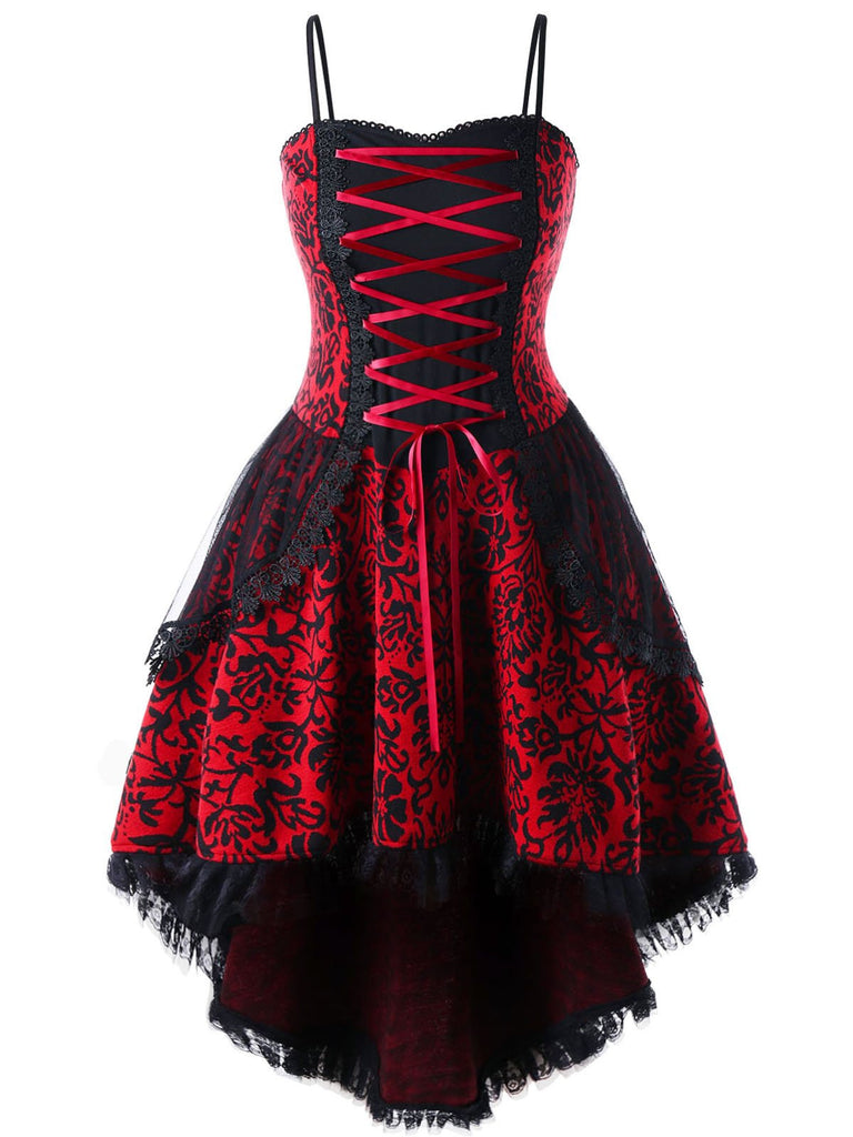 knee length dresses for ladies Halloween Gothic Lace Steampunk Dress