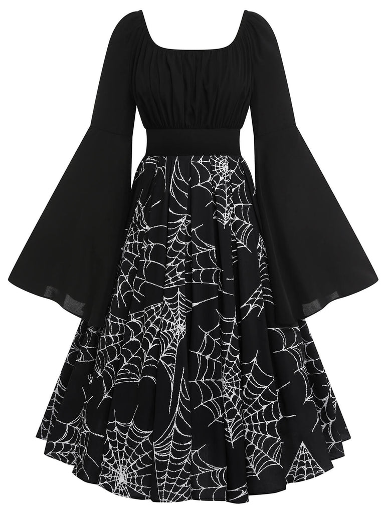 Halloween Gothic Spider Web Swing Dress: timeless style reimagined