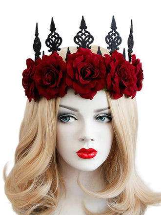 Halloween Red Roses Crown Headband: timeless style reimagined
