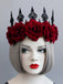 Halloween Red Roses Crown Headband, vintage accessory, 1920s style - perfect for women who love vintage and retro fashion