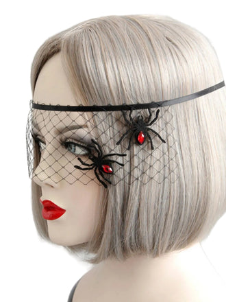 Halloween Rhinestones Spider Mesh Headband, vintage accessory, 1920s style - perfect for women who love vintage and retro fashion
