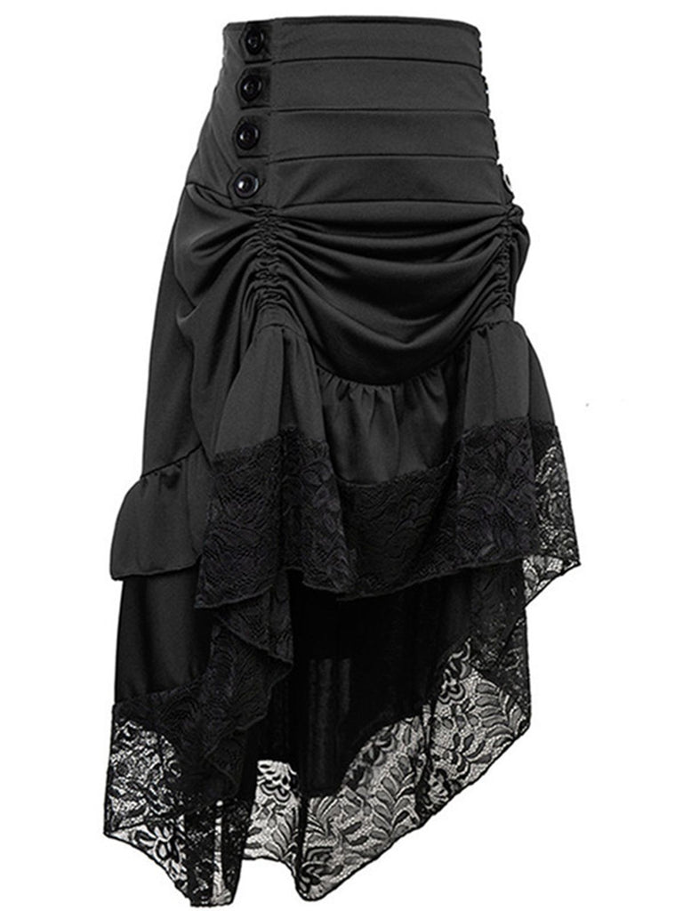 Halloween Solid Lace Gothic Ruffle Skirt: timeless style reimagined