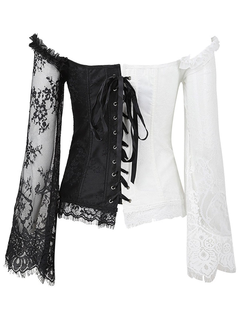 Halloween Steampunk Lace Patchwork Corset: timeless style reimagined