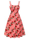 High Waist Suspenders Rose Dress, vintage dress, retro fashion - perfect for women who love vintage and retro fashion